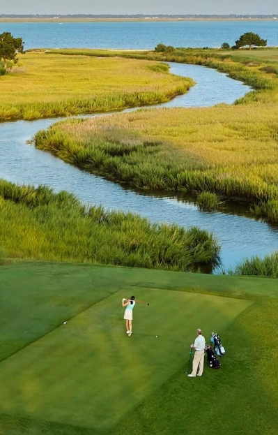 Golf course offering panoramic views of the sound