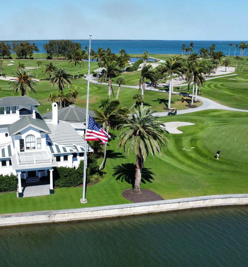 "Luxurious golf resort overlooking a stunning landscape